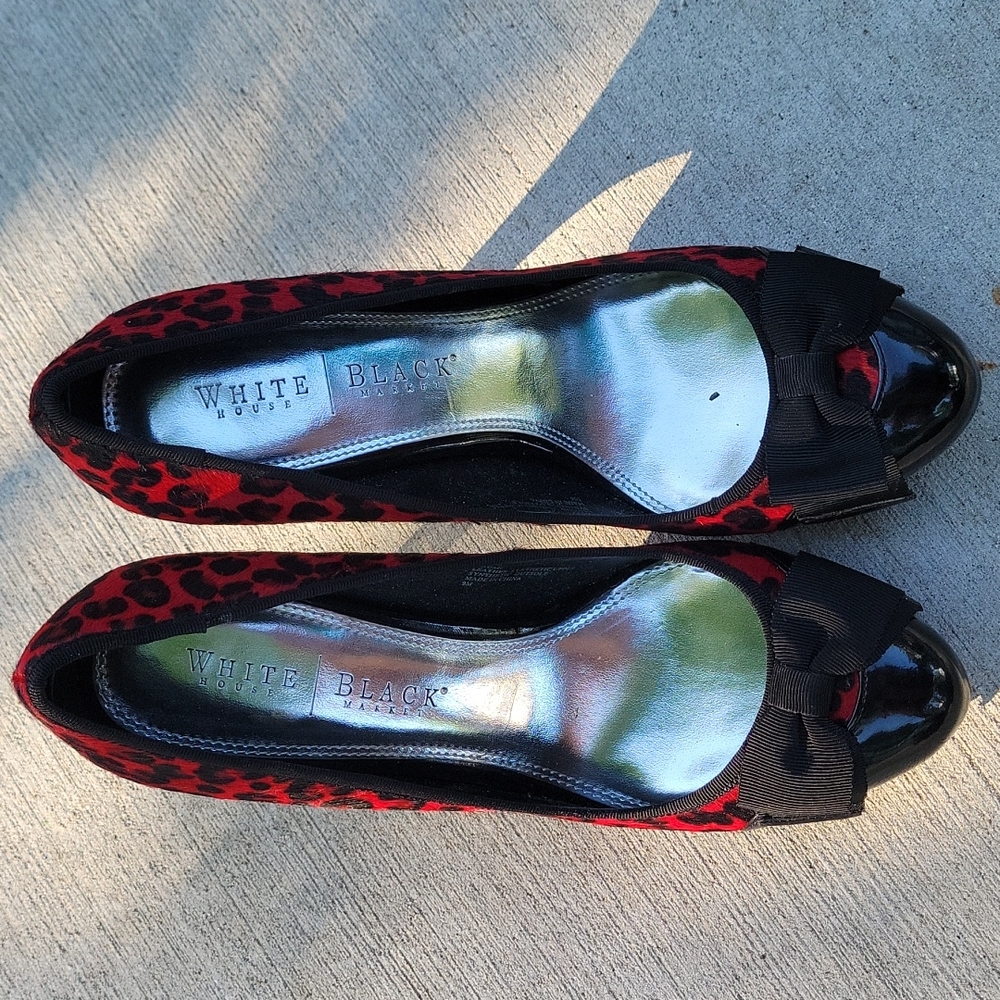 Black and red cheetah print heels